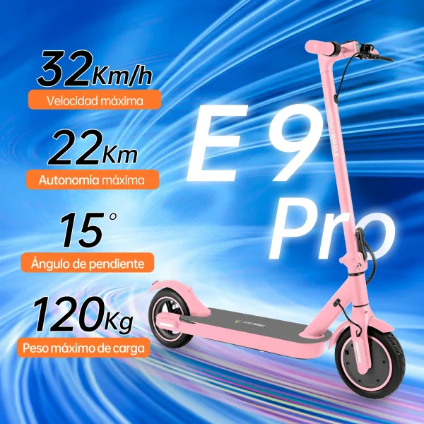 Scooter electrico E9PRO rosa - Imagen 2