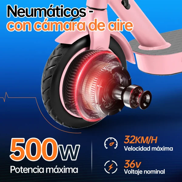 Scooter electrico E9PRO rosa - Imagen 3