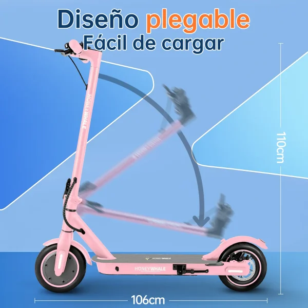 Scooter electrico E9PRO rosa - Imagen 6