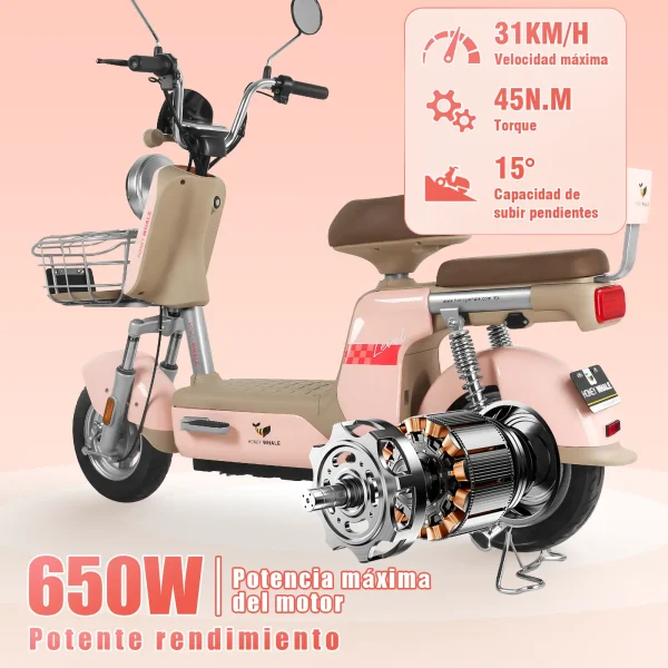 Motobici electrica U3PRO rosa - Imagen 2
