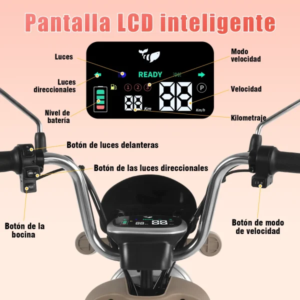 Motobici electrica U3PRO rosa - Imagen 3