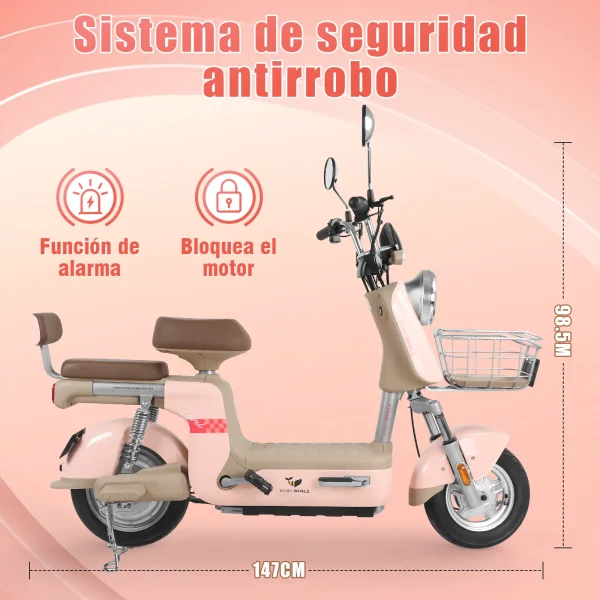 Motobici electrica U3PRO rosa - Imagen 4